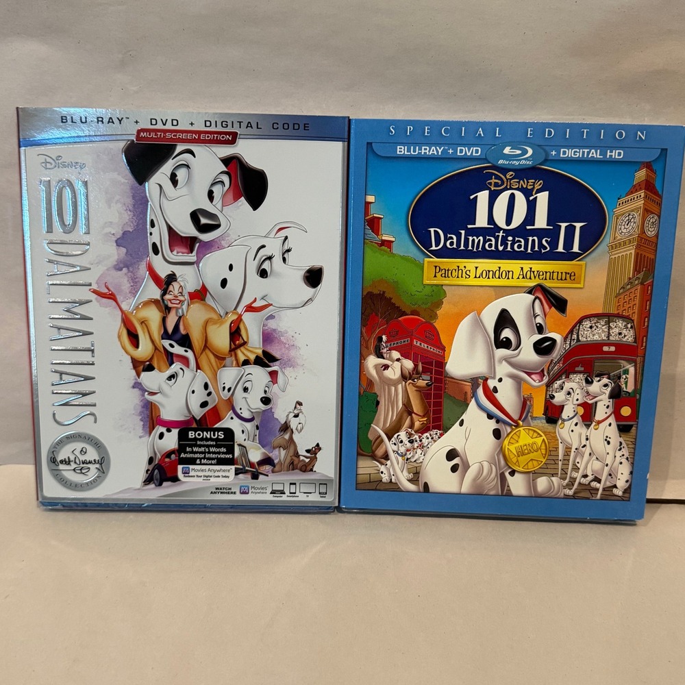 Disney 101 Dalmatians Signature Collection + Dalmatians II Blu-ray New Sealed